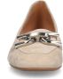 Manfield Dames Beige suède loafers met zilverkleurige chain - Thumbnail 5