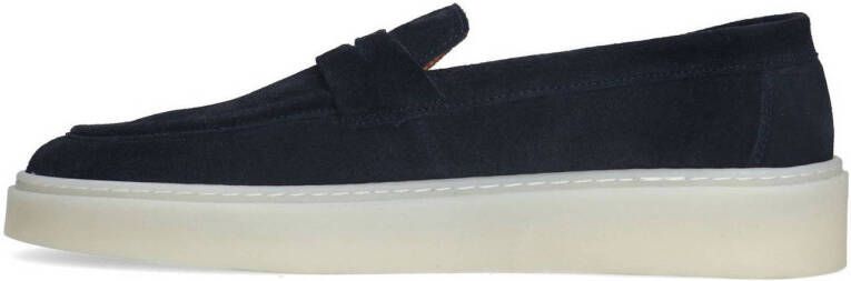 Manfield suède loafers donkerblauw