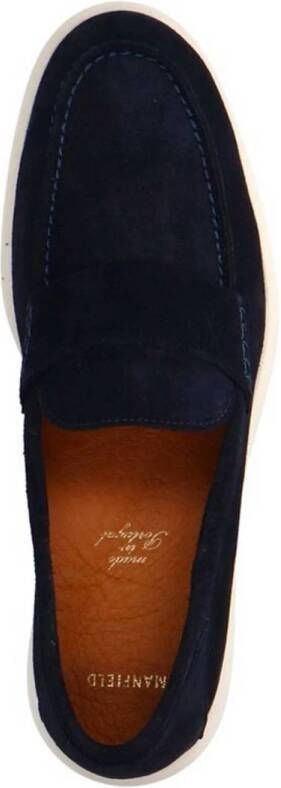 Manfield suède loafers donkerblauw