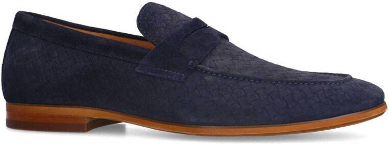 Manfield suède loafers donkerblauw