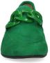 Manfield Dames Groene suède loafers met chain - Thumbnail 2