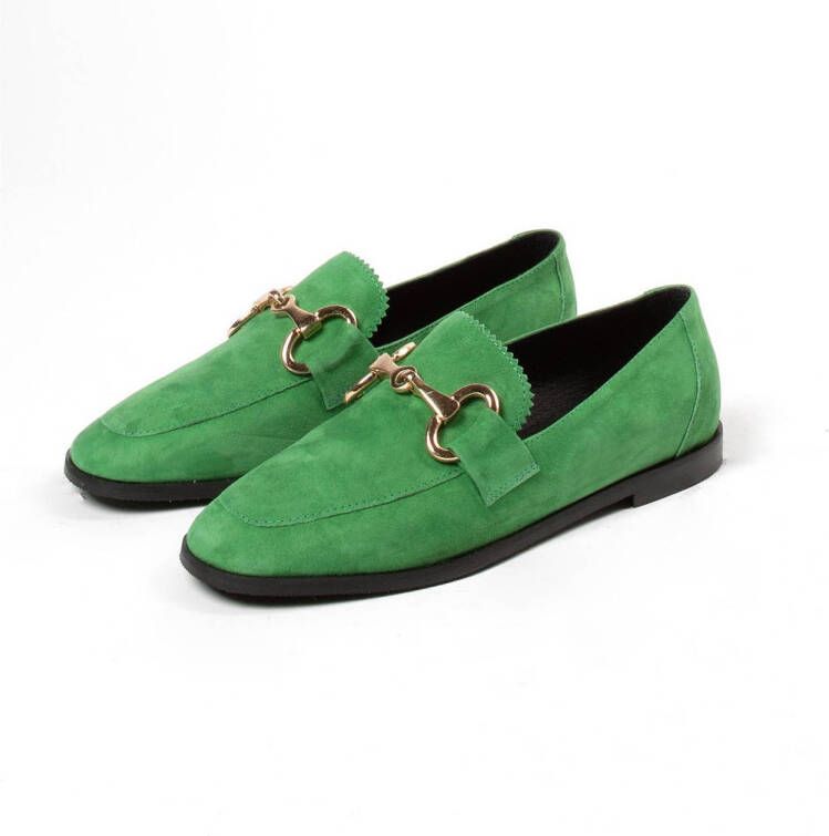 Manfield suède loafers groen