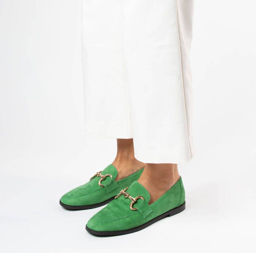 Manfield suède loafers groen