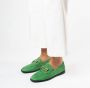 Manfield Dames Groene suède loafers - Thumbnail 3