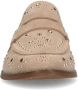 Manfield Dames Beige suède loafers met goudkleurige studs - Thumbnail 2