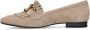 Manfield Dames Taupe suède loafers met goudkleurige chain - Thumbnail 3