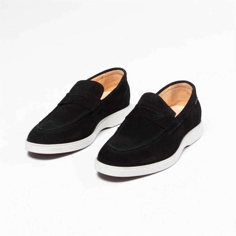 Manfield suède loafers zwart