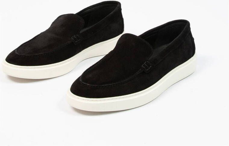 Manfield suède loafers zwart