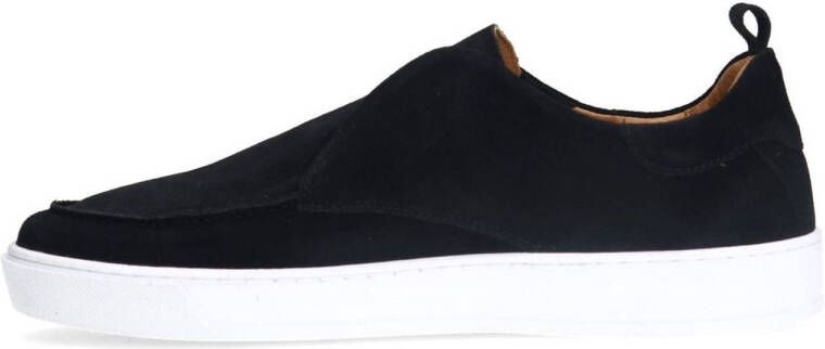 Manfield suède loafers zwart