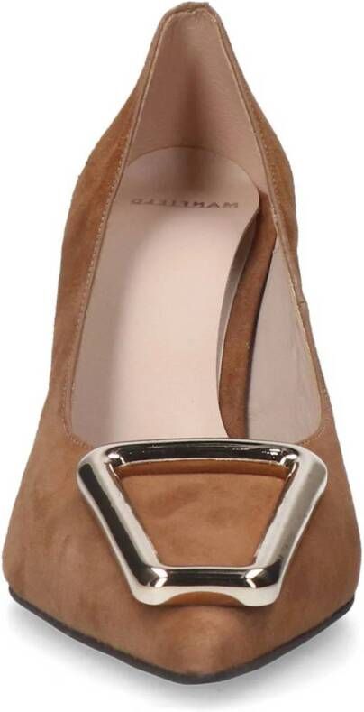 Manfield suède pumps camel