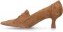 Manfield Dames Beige suède pumps - Thumbnail 5