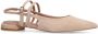 Manfield Dames Beige suède slingbacks met dubbele bandjes - Thumbnail 5