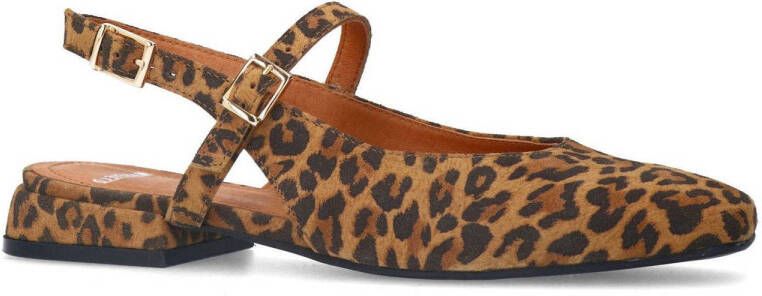 Manfield suède slingback loafers bruin