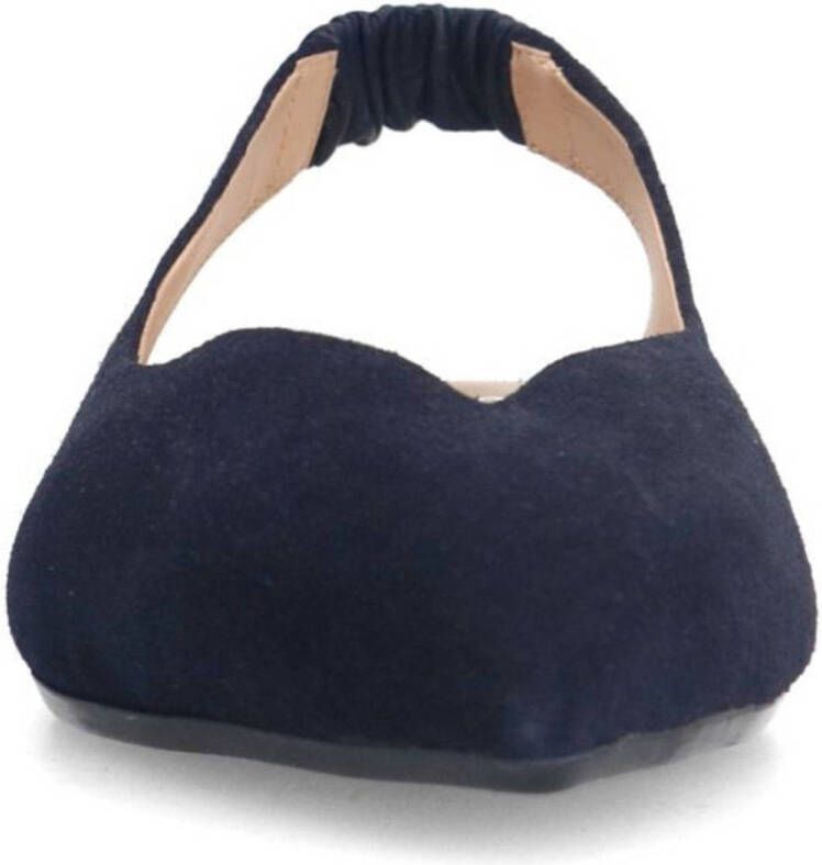 Manfield suède slingback loafers donkerblauw