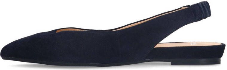 Manfield suède slingback loafers donkerblauw