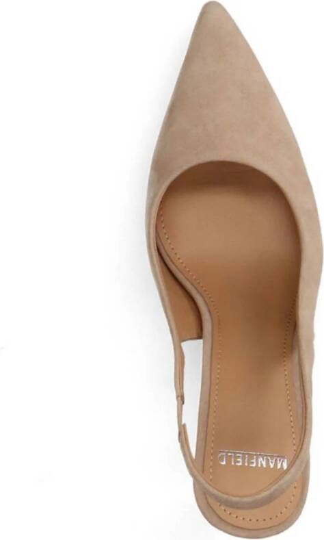 Manfield suède slingback pumps beige