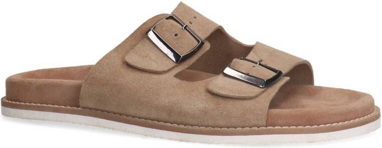 Manfield suède slippers beige