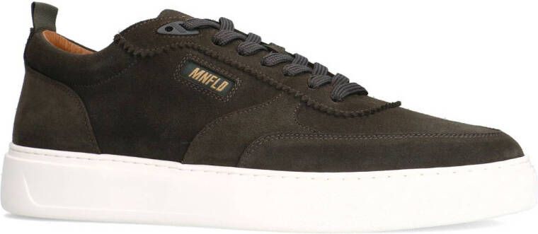 Manfield suède sneakers donkergroen