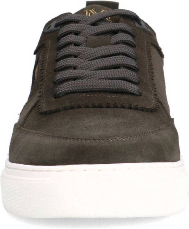 Manfield suède sneakers donkergroen