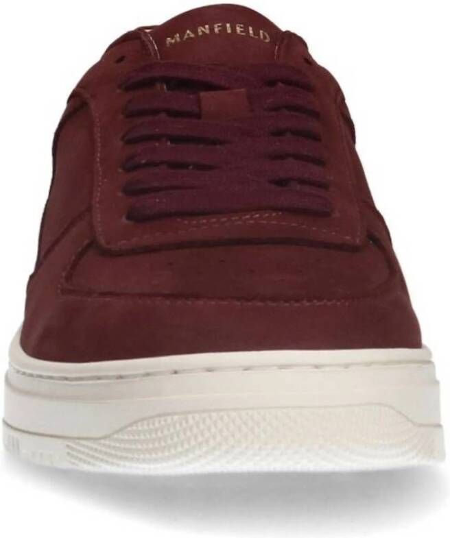 Manfield suède sneakers donkerrood