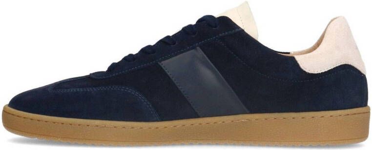 Manfield suède sneakers donkerblauw