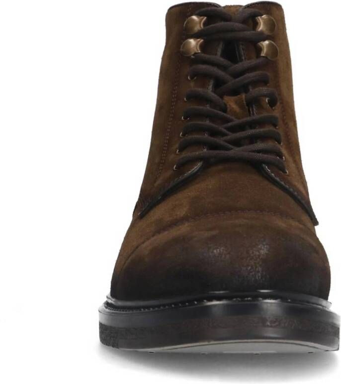 Manfield suède veterboots bruin