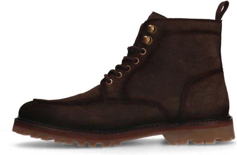 Manfield suède veterboots bruin