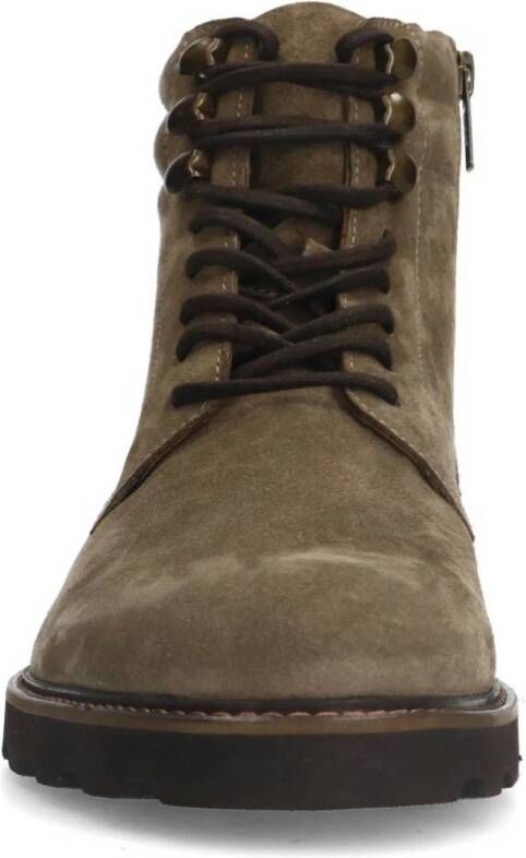 Manfield suède veterboots taupe