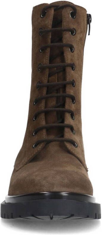 Manfield suède veterboots taupe