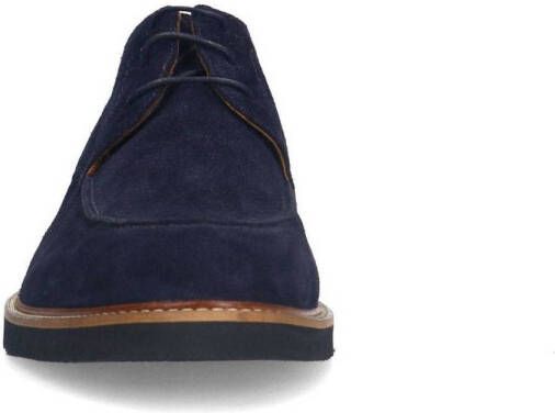 Manfield suède veterschoenen donkerblauw