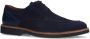 Manfield Heren Navy suède veterschoenen met croco details - Thumbnail 5