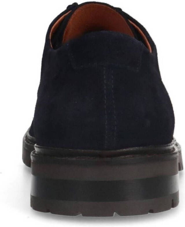 Manfield suède veterschoenen donkerblauw