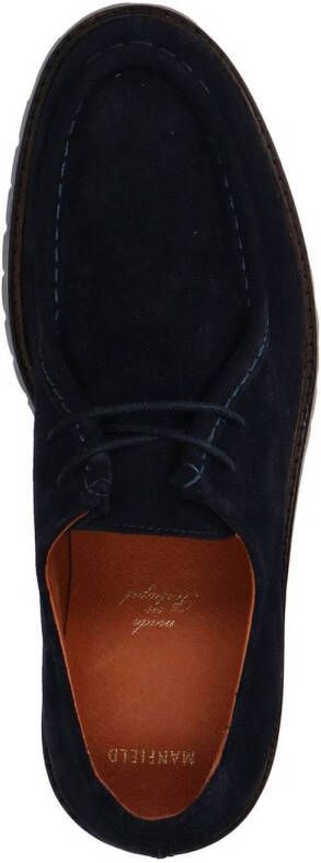 Manfield suède veterschoenen donkerblauw