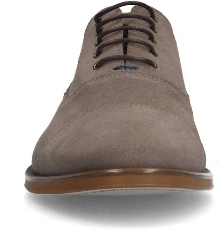 Manfield suède veterschoenen taupe