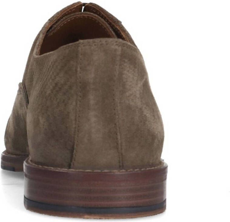 Manfield suède veterschoenen taupe