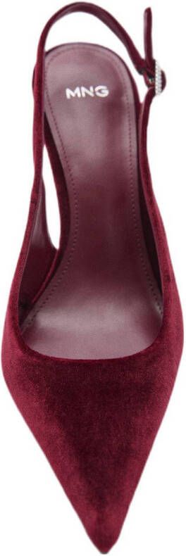 Mango fluwelen slingback pumps donkerrood