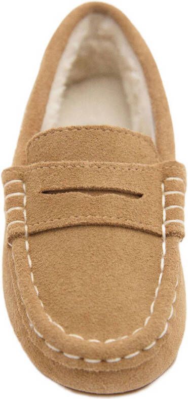 Mango Kids gevoerde suède mocassins camel