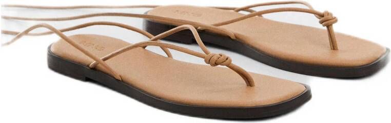 Mango Kids leren sandalen bruin