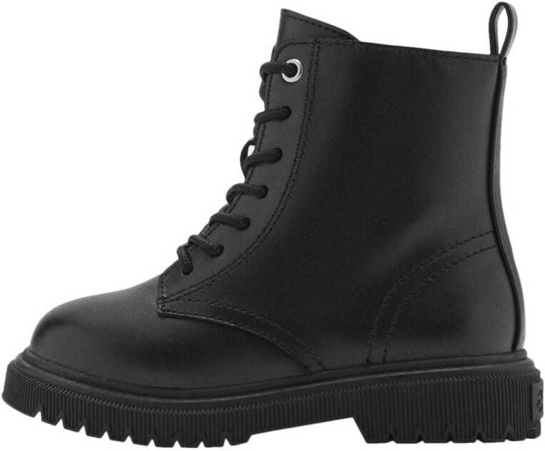 Mango Kids leren veterboots zwart