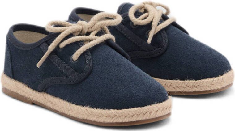 Mango Kids suède veterschoenen donkerblauw