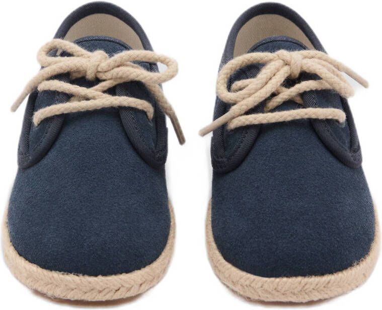 Mango Kids suède veterschoenen donkerblauw