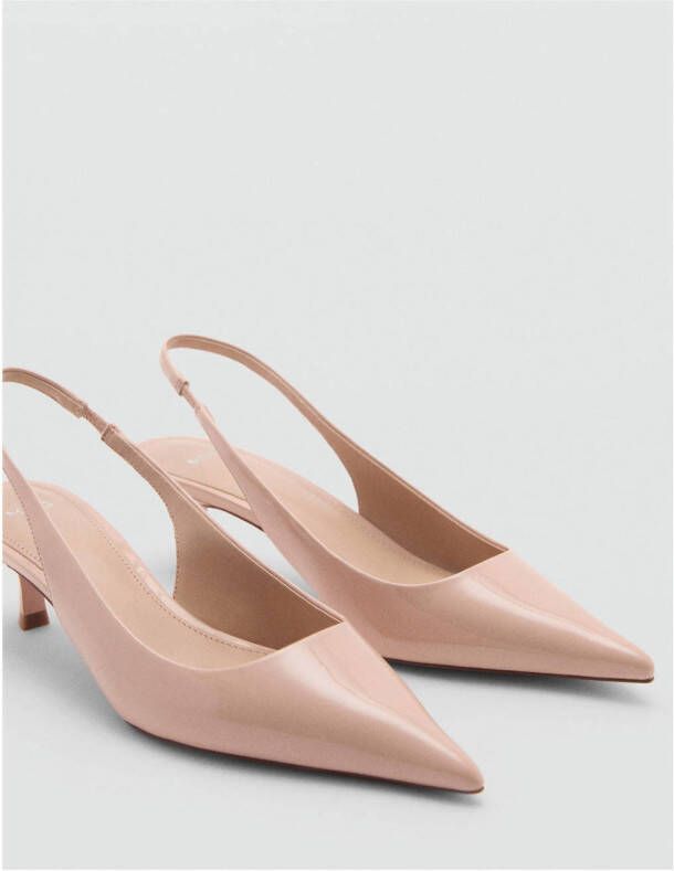 Mango lak slingback pumps beigeroze