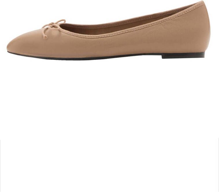 Mango leren ballerina's beige