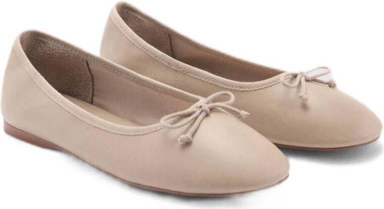 Mango leren ballerina's lichtroze