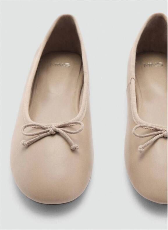 Mango leren ballerina's lichtroze