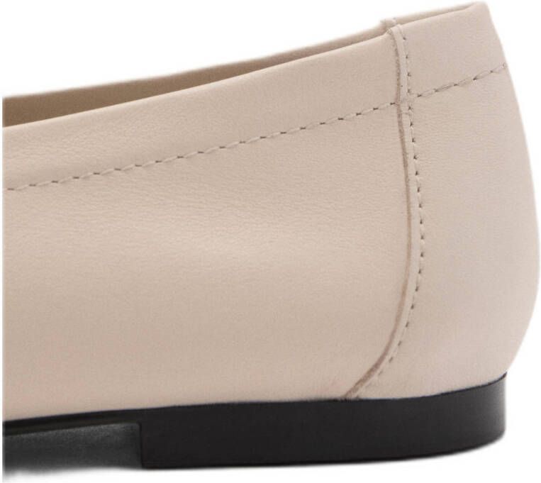 Mango leren loafers beige