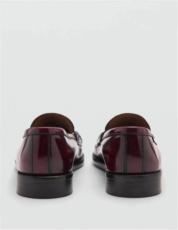 Mango leren loafers donkerrood