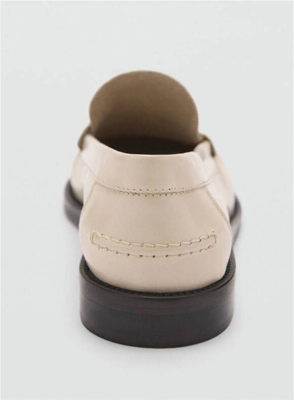 Mango leren loafers lichtbeige