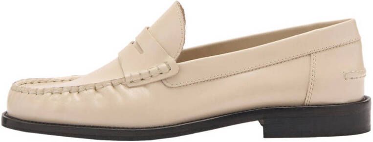 Mango leren loafers lichtbeige