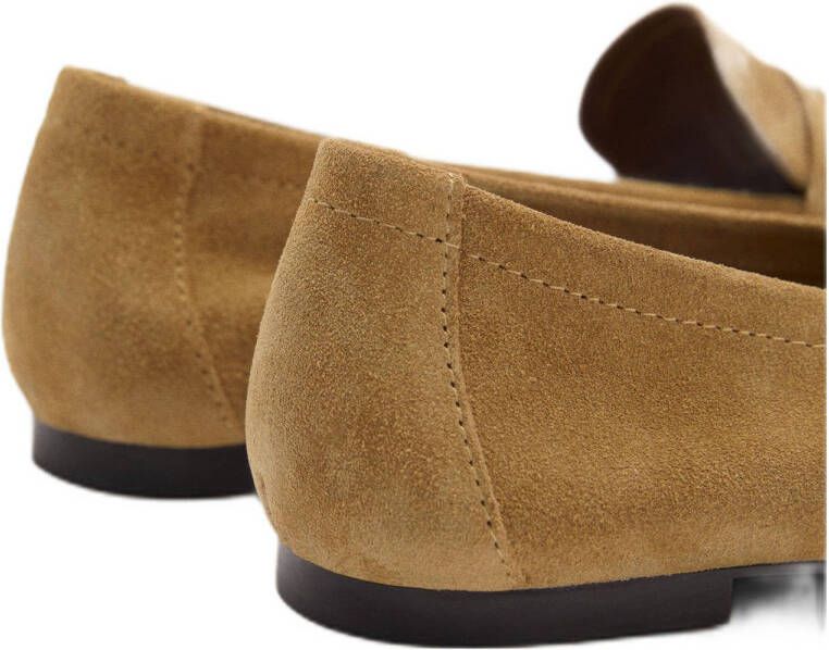 Mango leren loafers lichtbruin